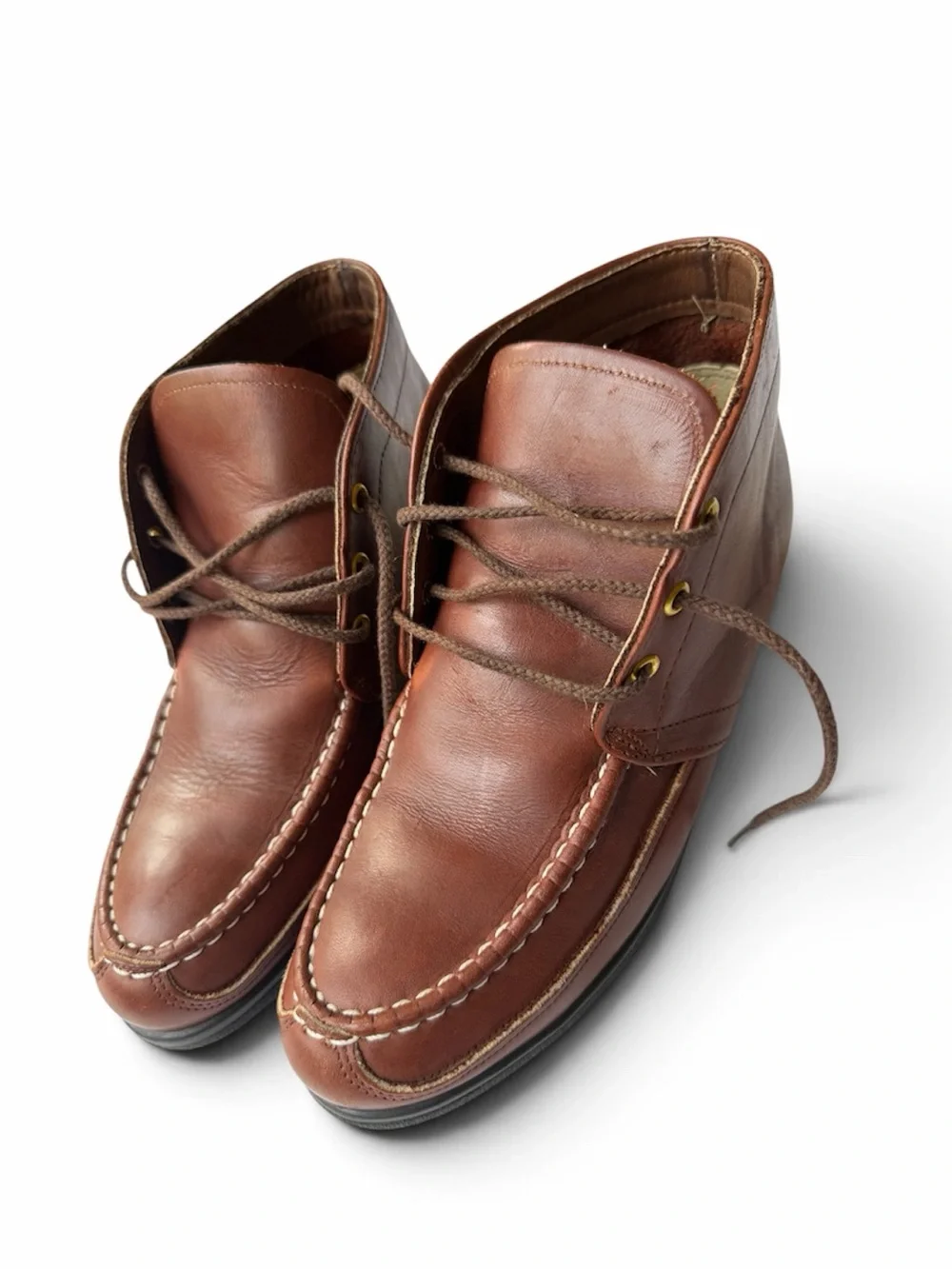 VTG 90s Iron Age Leather Moc Toe Chukka Steel Toe Boots 8.5N